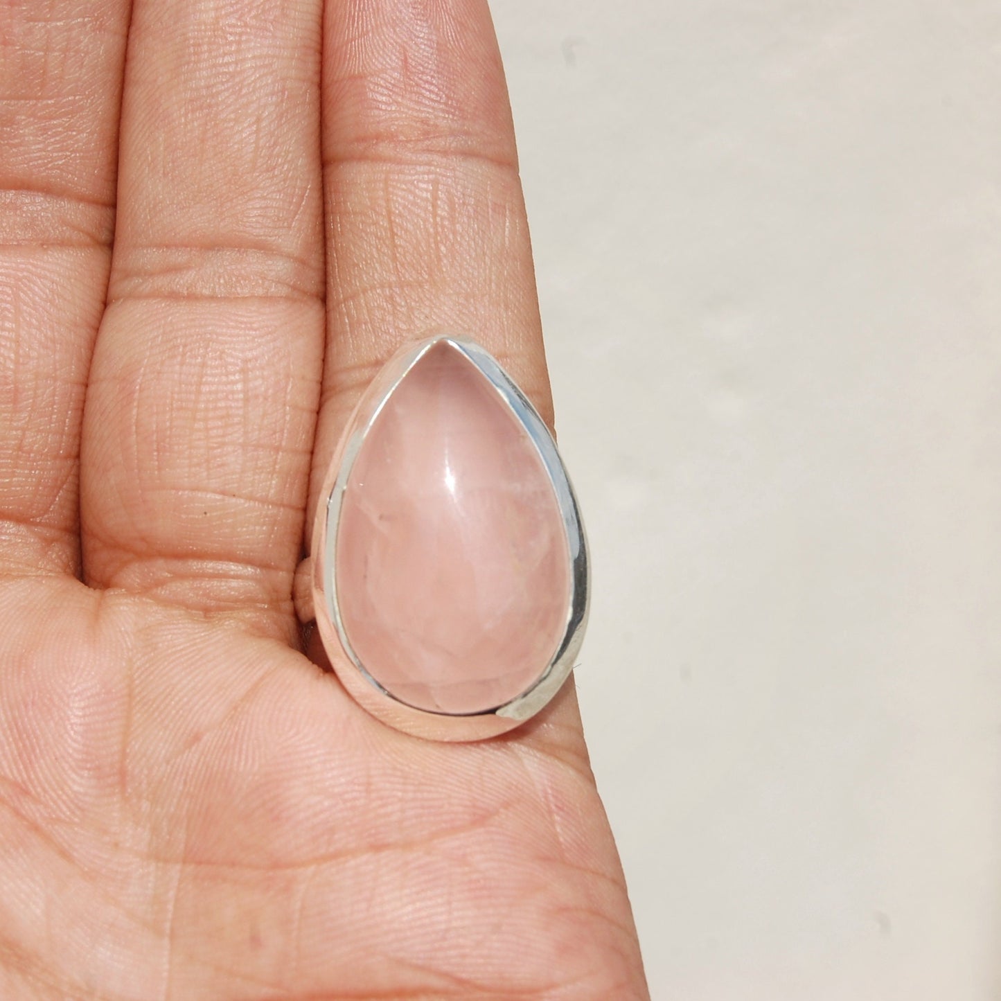 Rose Quartz Statement Ring