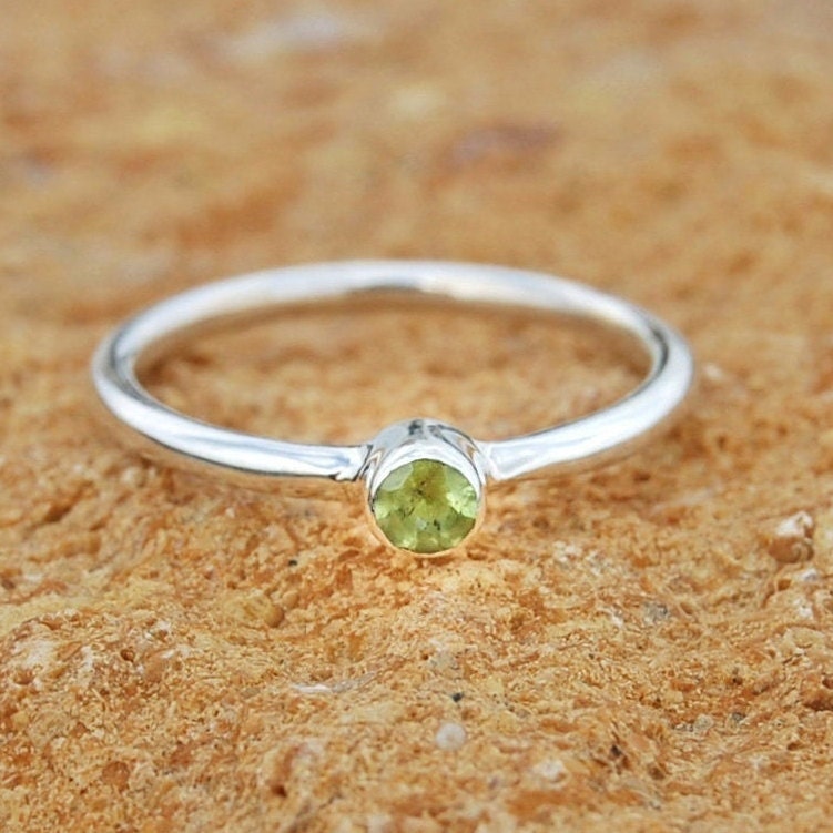 Green Peridot Ring