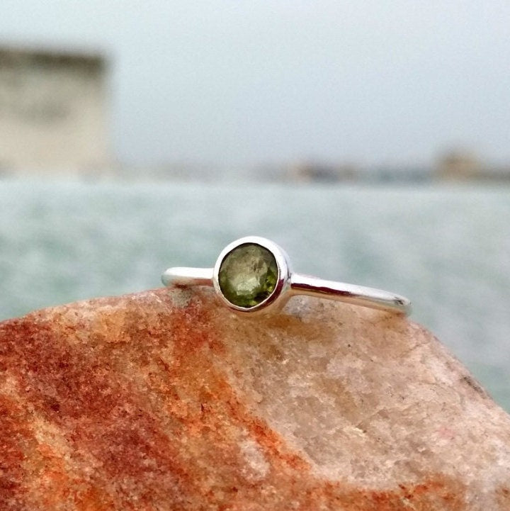 Green Peridot Ring