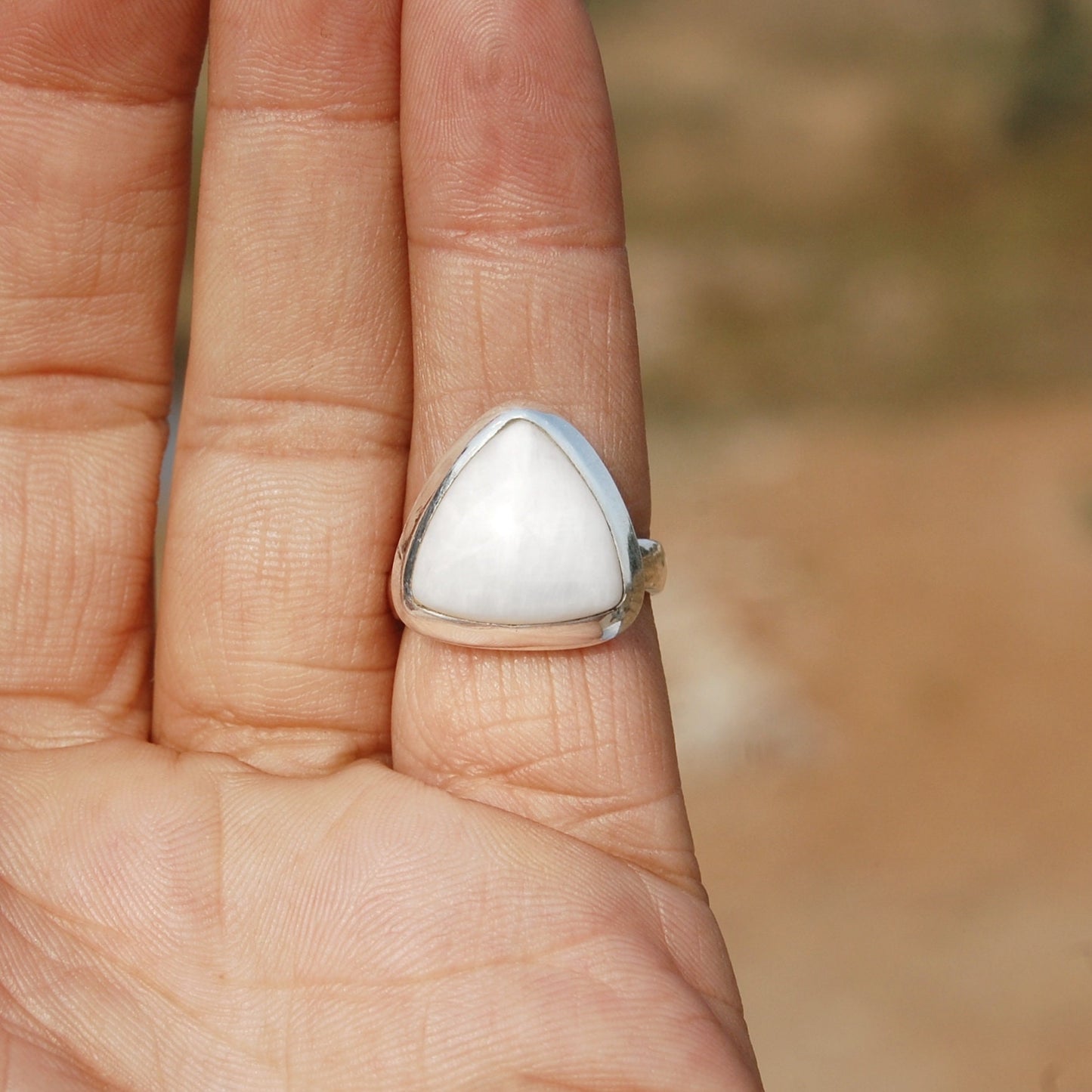 White Quartz Statement Ring