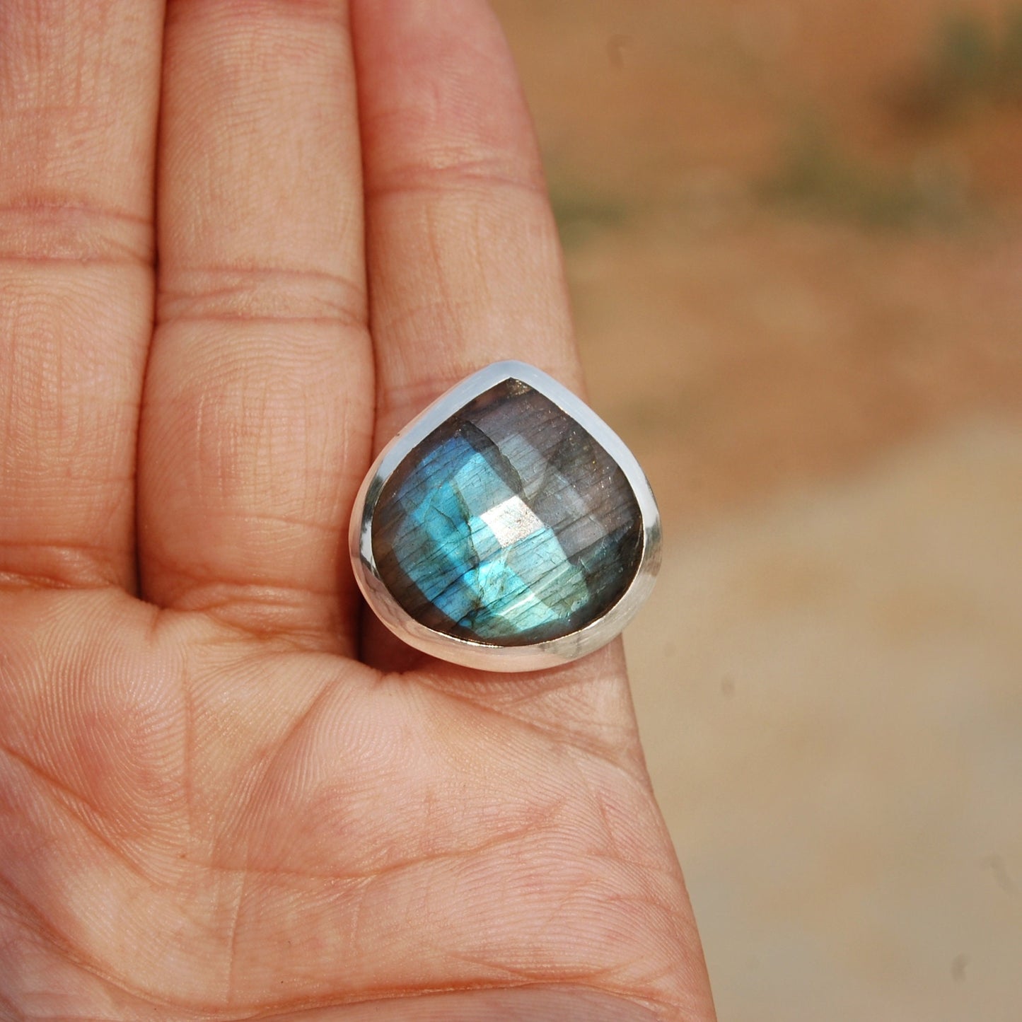 Labradorite Statement Ring