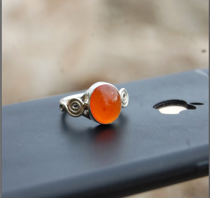 Orange Carnelian Ring