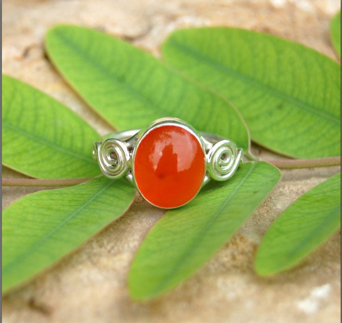 Orange Carnelian Ring