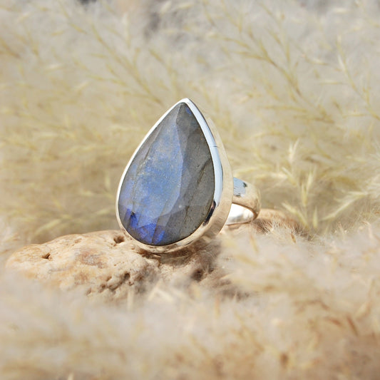 Blue Labradorite Statement Ring