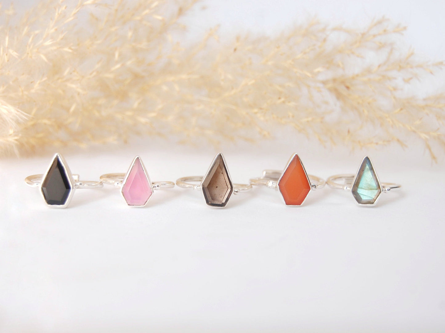 Smoky Quartz Kite Shape Ring