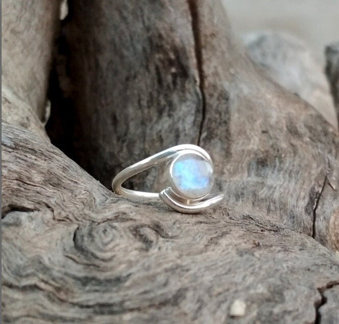 Rainbow Moonstone Ring