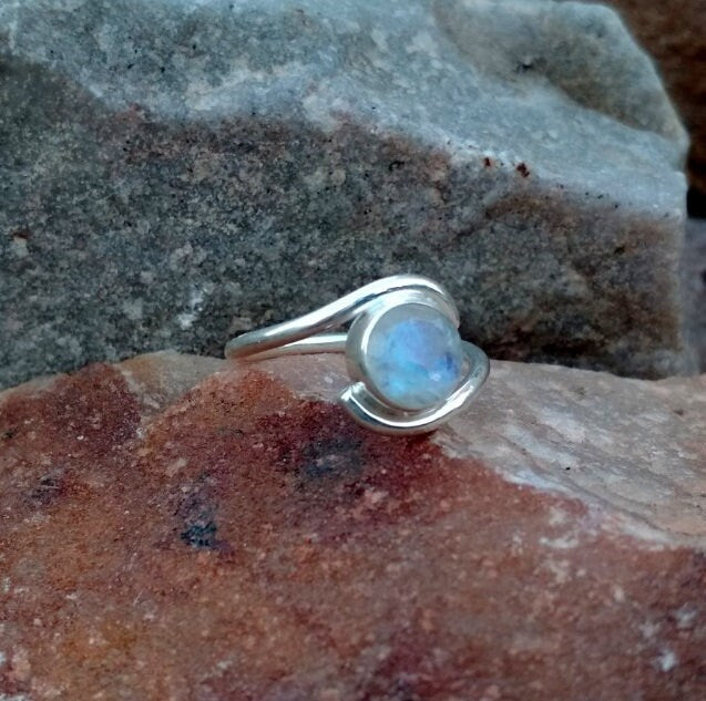 Rainbow Moonstone Ring