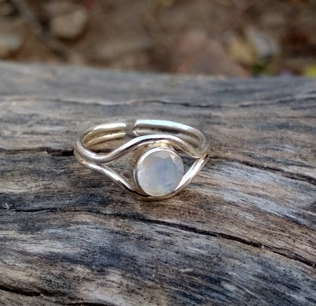 Rainbow Moonstone Ring
