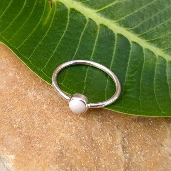 White Agate Ring
