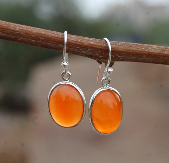 Orange Carnelian Earrings