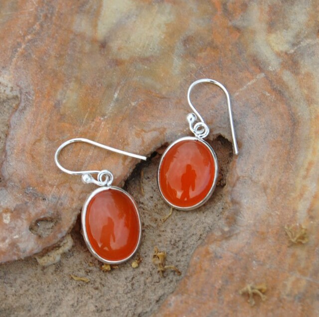Orange Carnelian Earrings