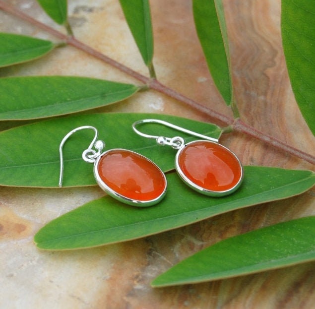 Orange Carnelian Earrings
