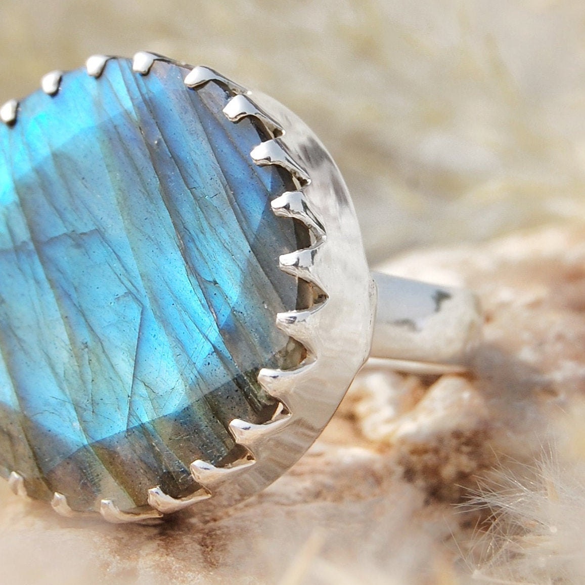 Blue Labradorite Statement Ring