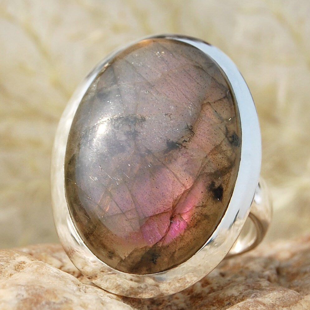 Purple Labradorite Statement Ring