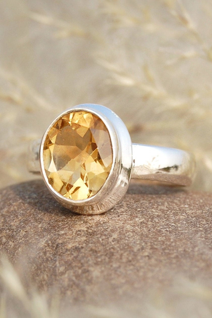 Yellow Citrine Ring