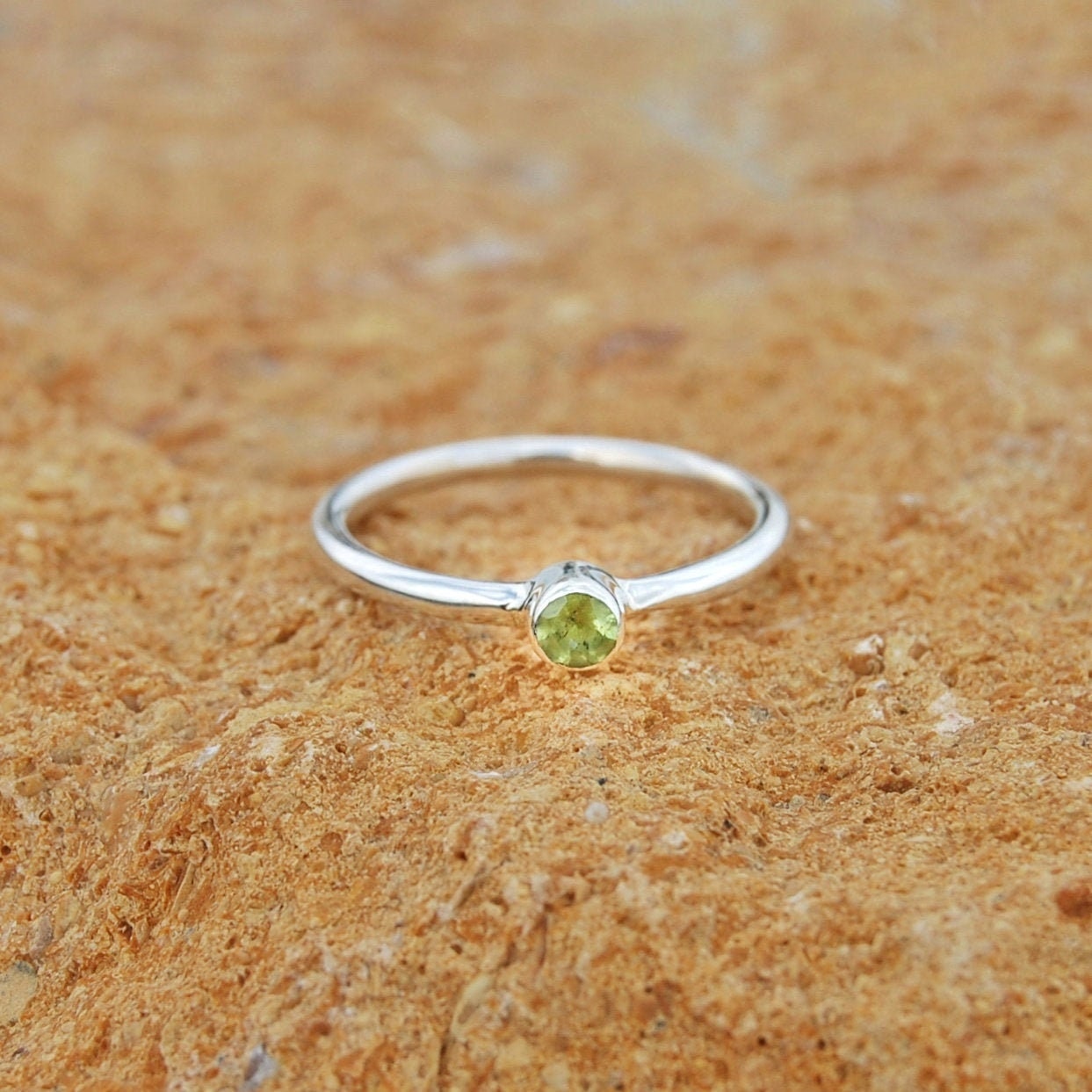 Green Peridot Ring