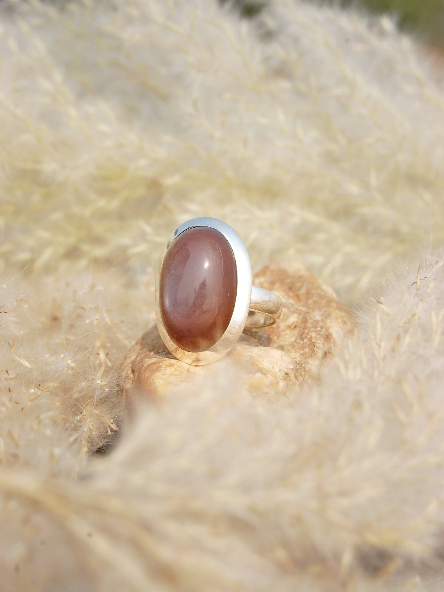 Grey Moonstone Ring