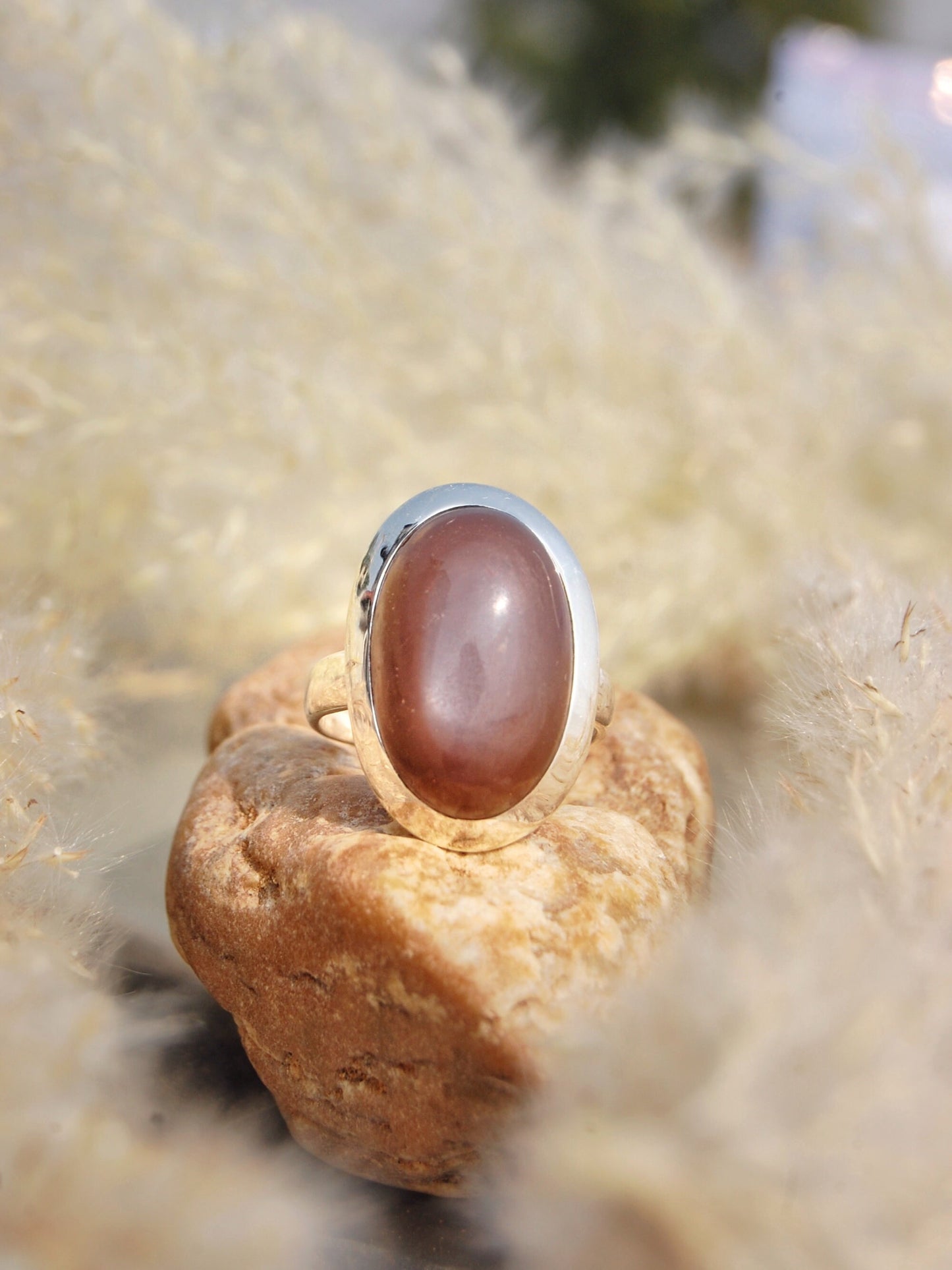Grey Moonstone Ring