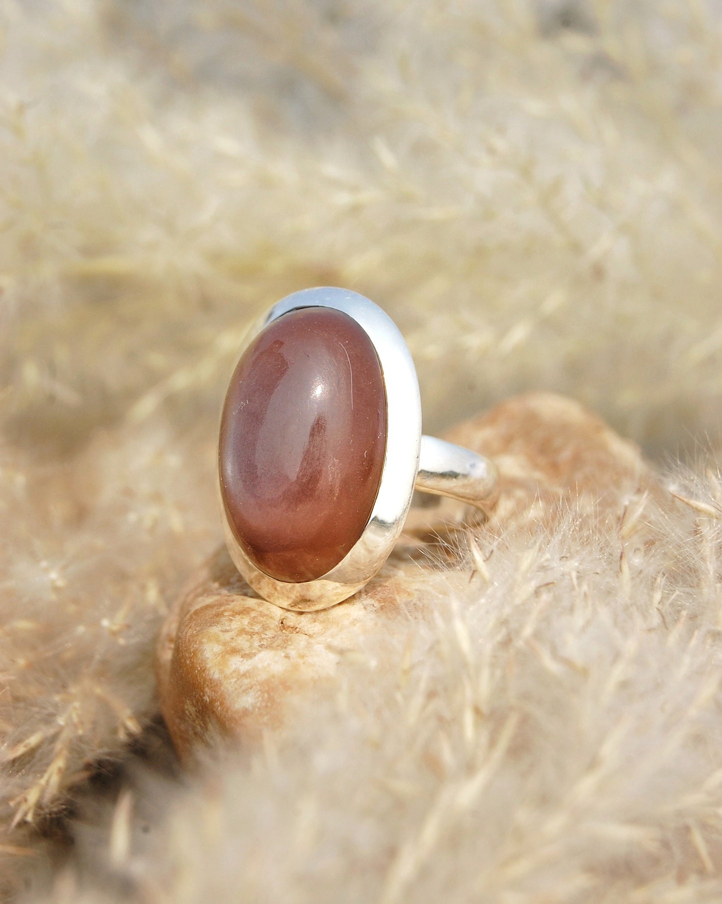 Grey Moonstone Ring