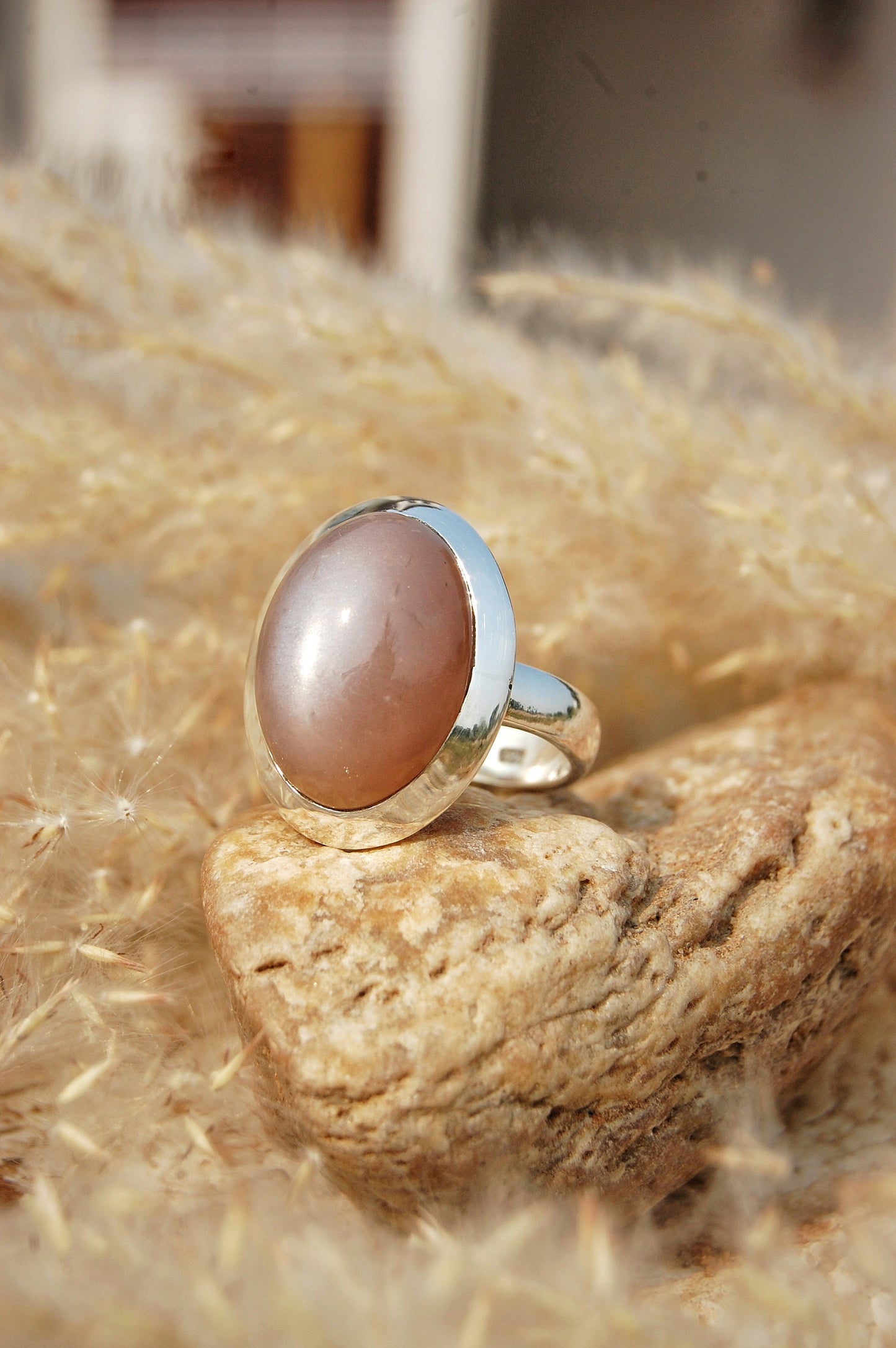 Grey Moonstone Ring
