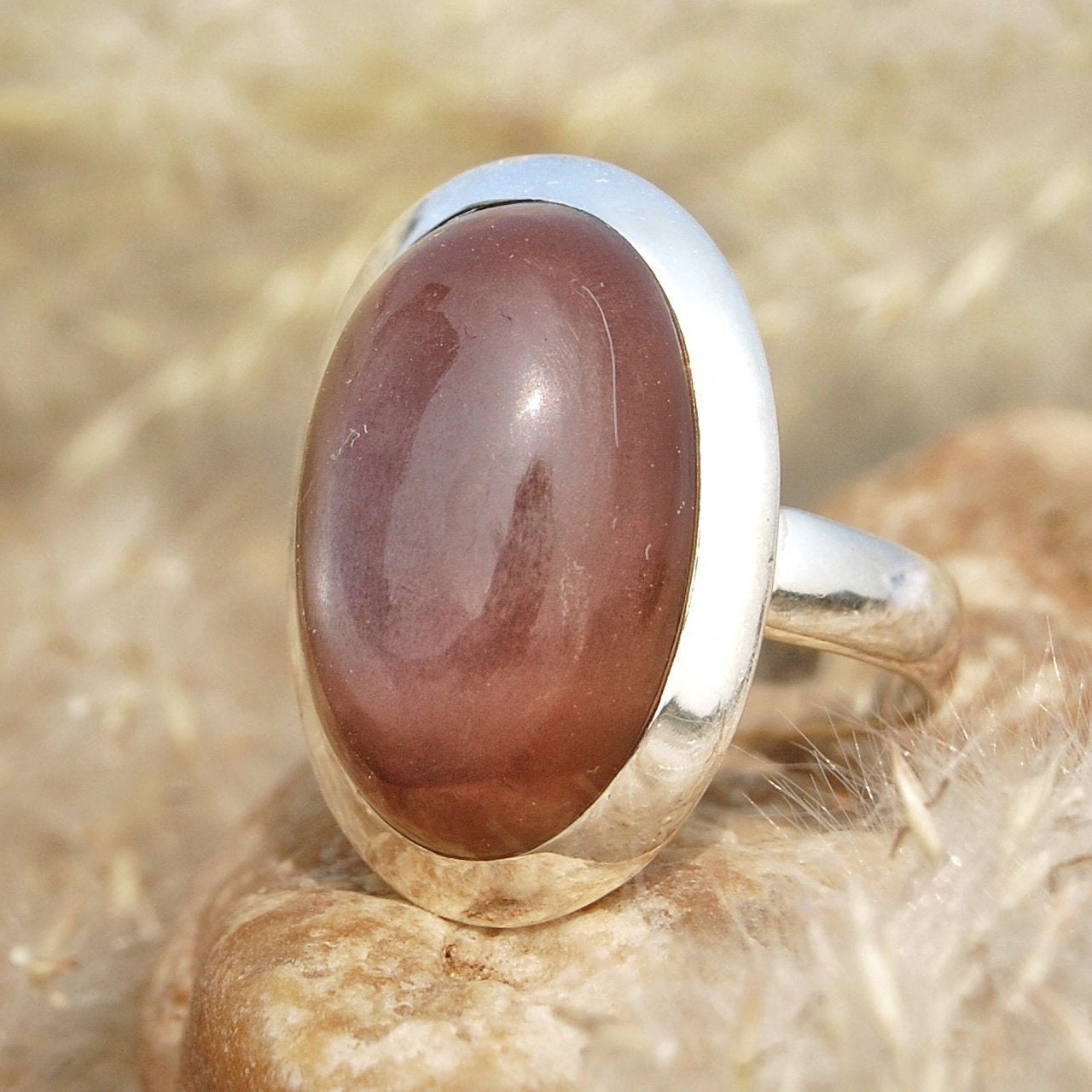 Grey Moonstone Ring