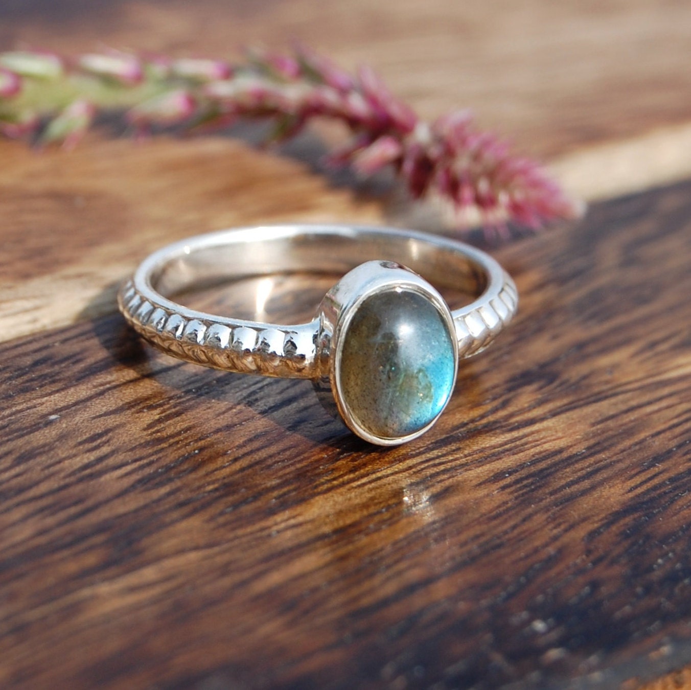 Labradorite Dainty Ring