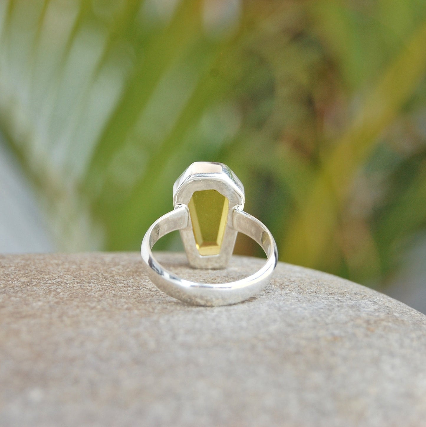 Citrine Coffin Shape Ring