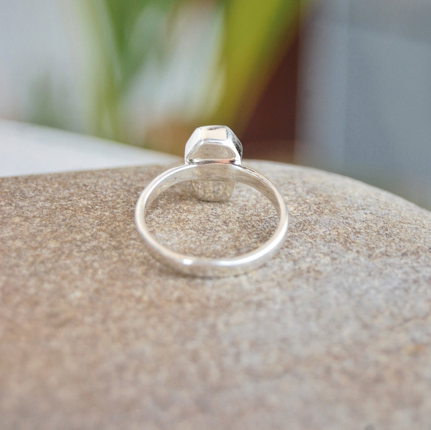 Natural Black Onyx Coffin Ring,