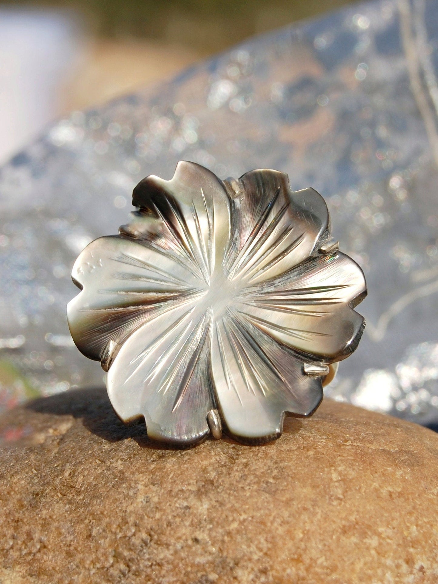 Mother of Pearl Floral Ring for Her