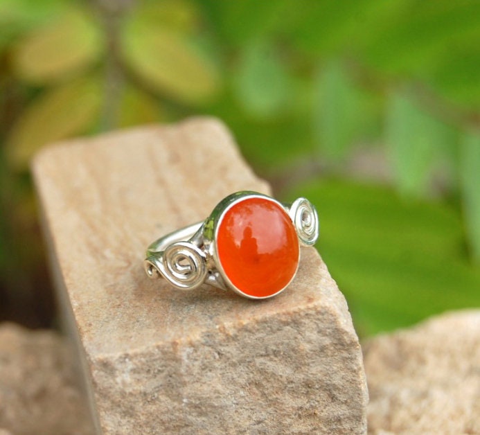 Orange Carnelian Ring