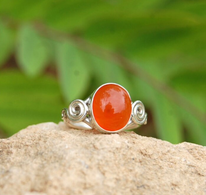Orange Carnelian Ring