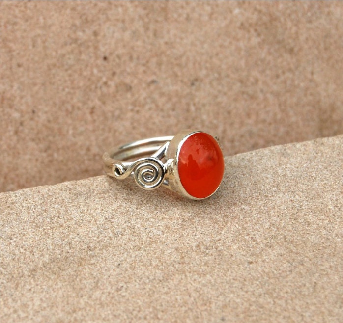 Orange Carnelian Ring