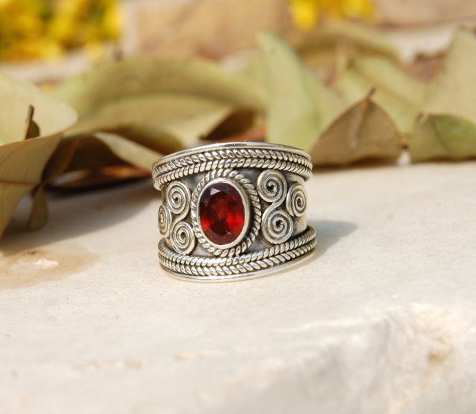 Garnet Victorian Statement Ring