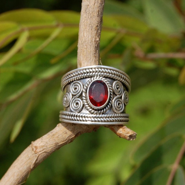 Garnet Victorian Statement Ring