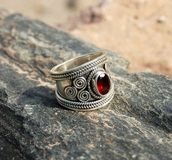 Garnet Victorian Statement Ring
