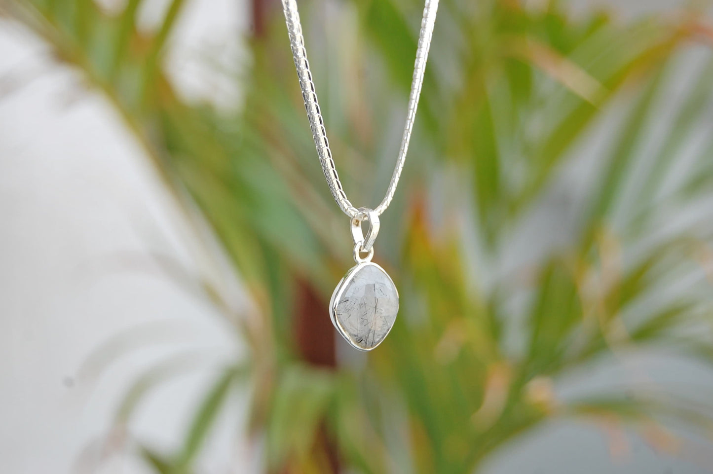 Black Rutile Quartz Pendant