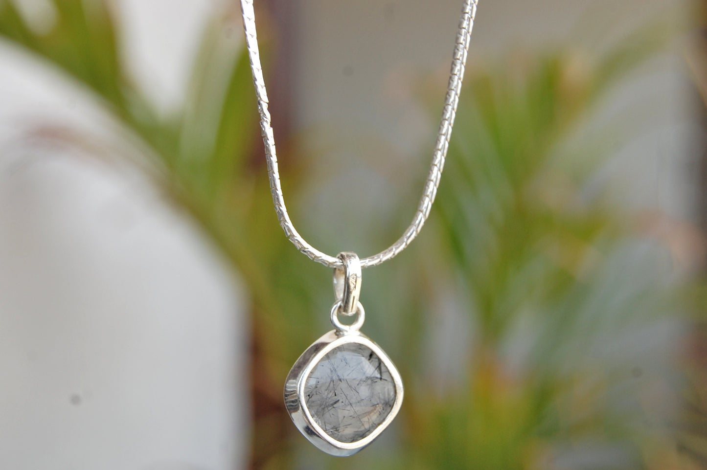 Black Rutile Quartz Pendant