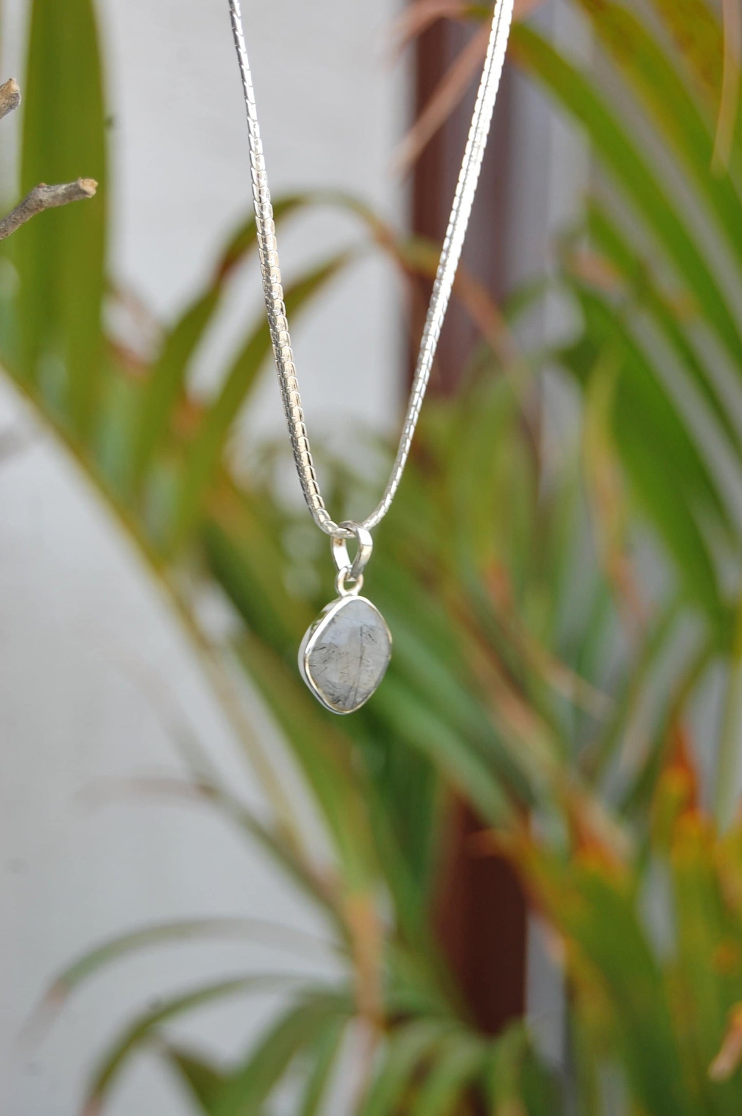 Black Rutile Quartz Pendant