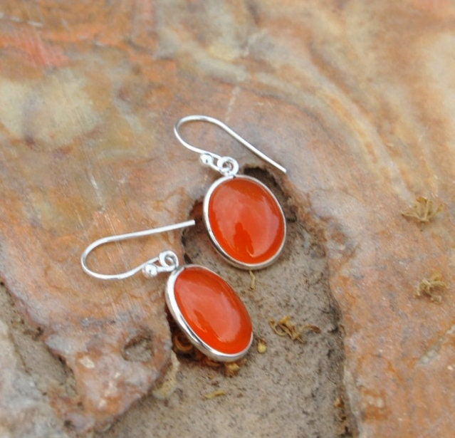 Orange Carnelian Earrings