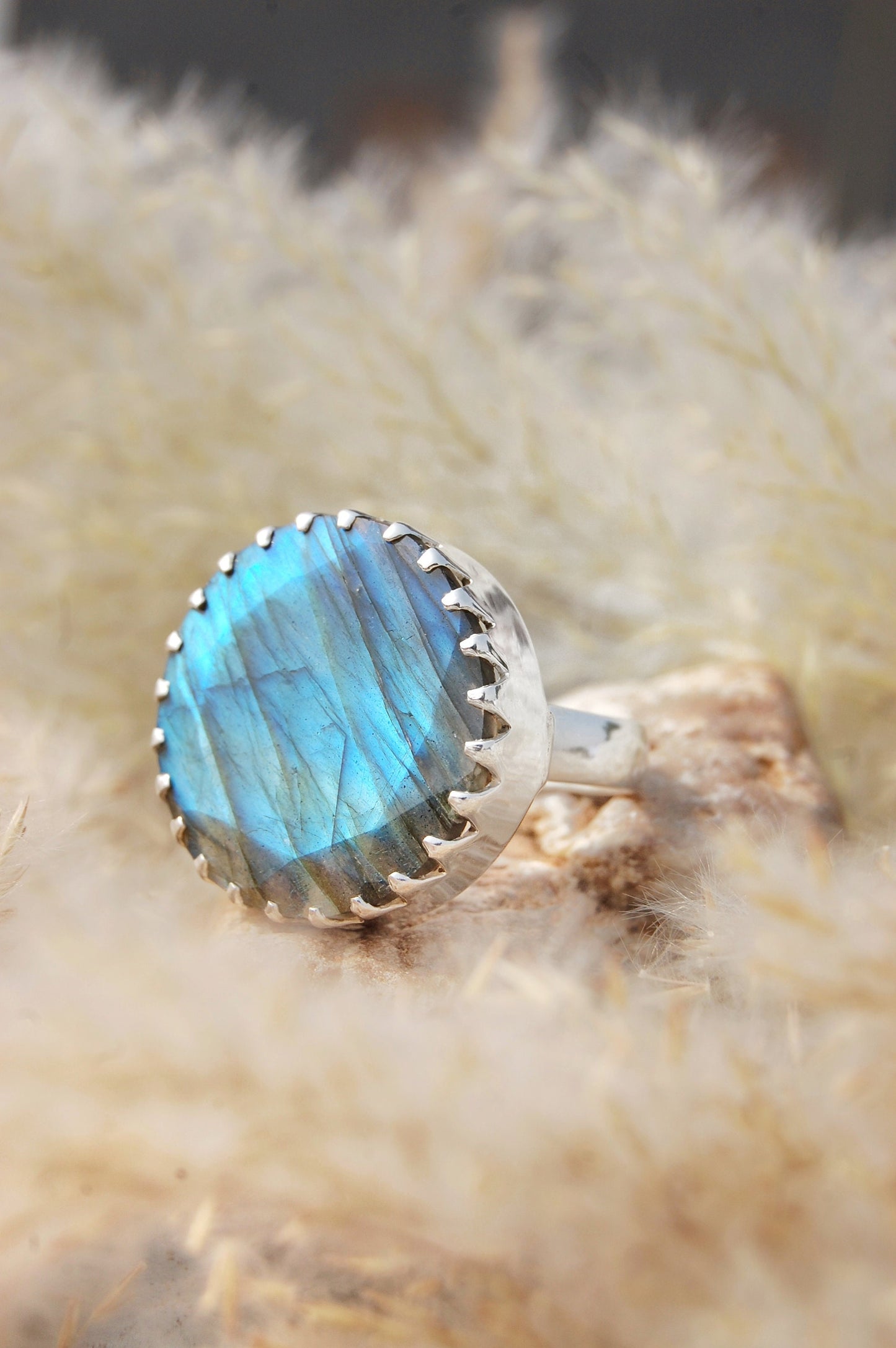 Blue Labradorite Statement Ring