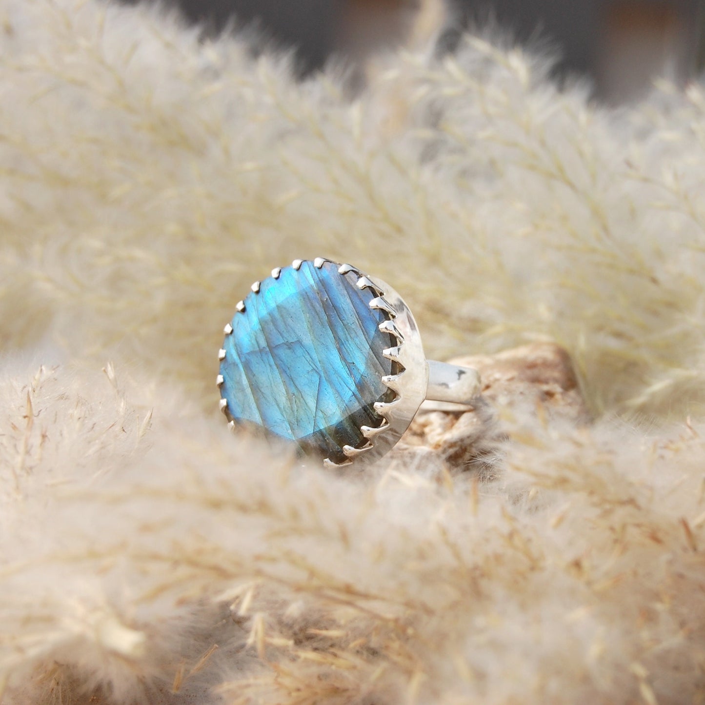 Blue Labradorite Statement Ring