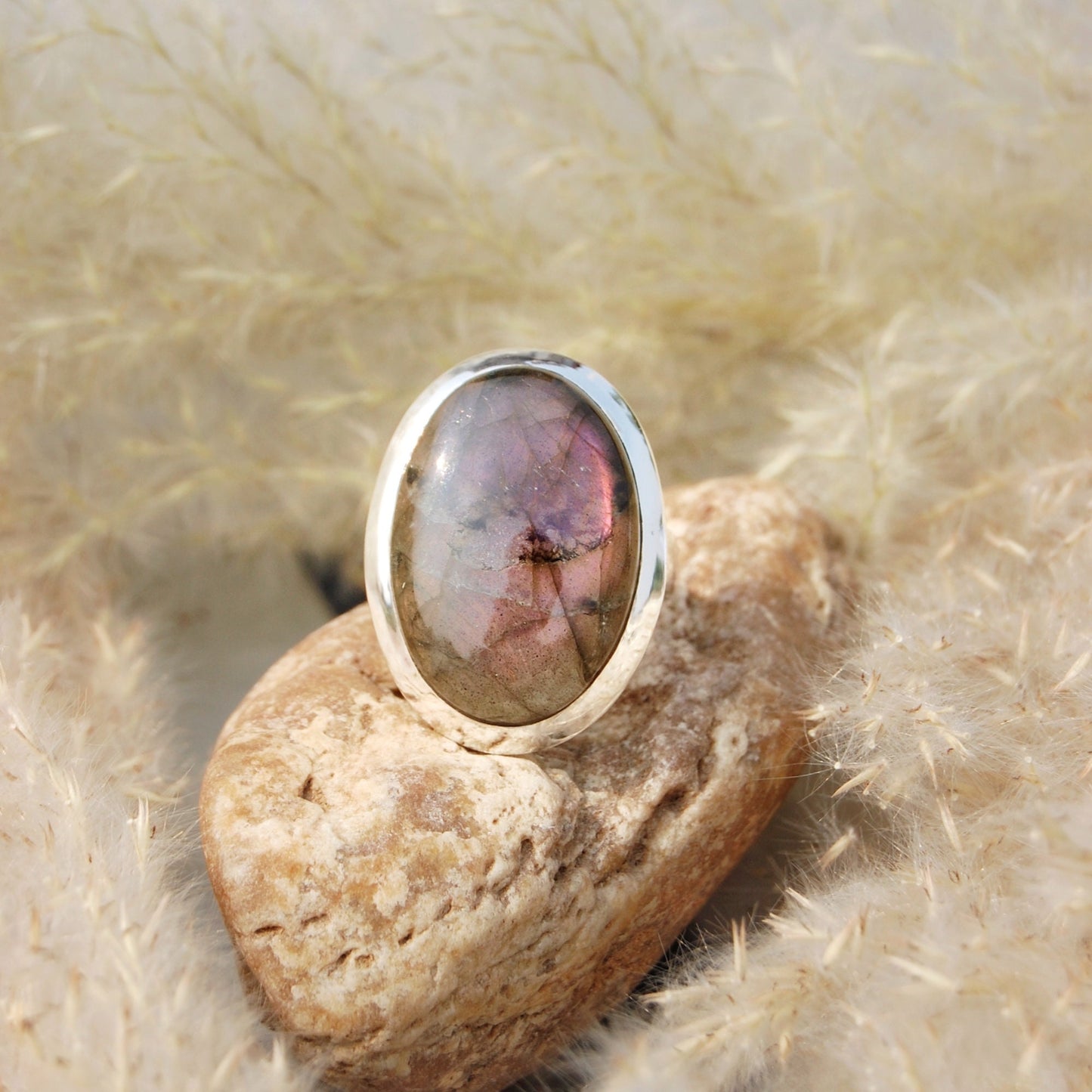 Purple Labradorite Statement Ring