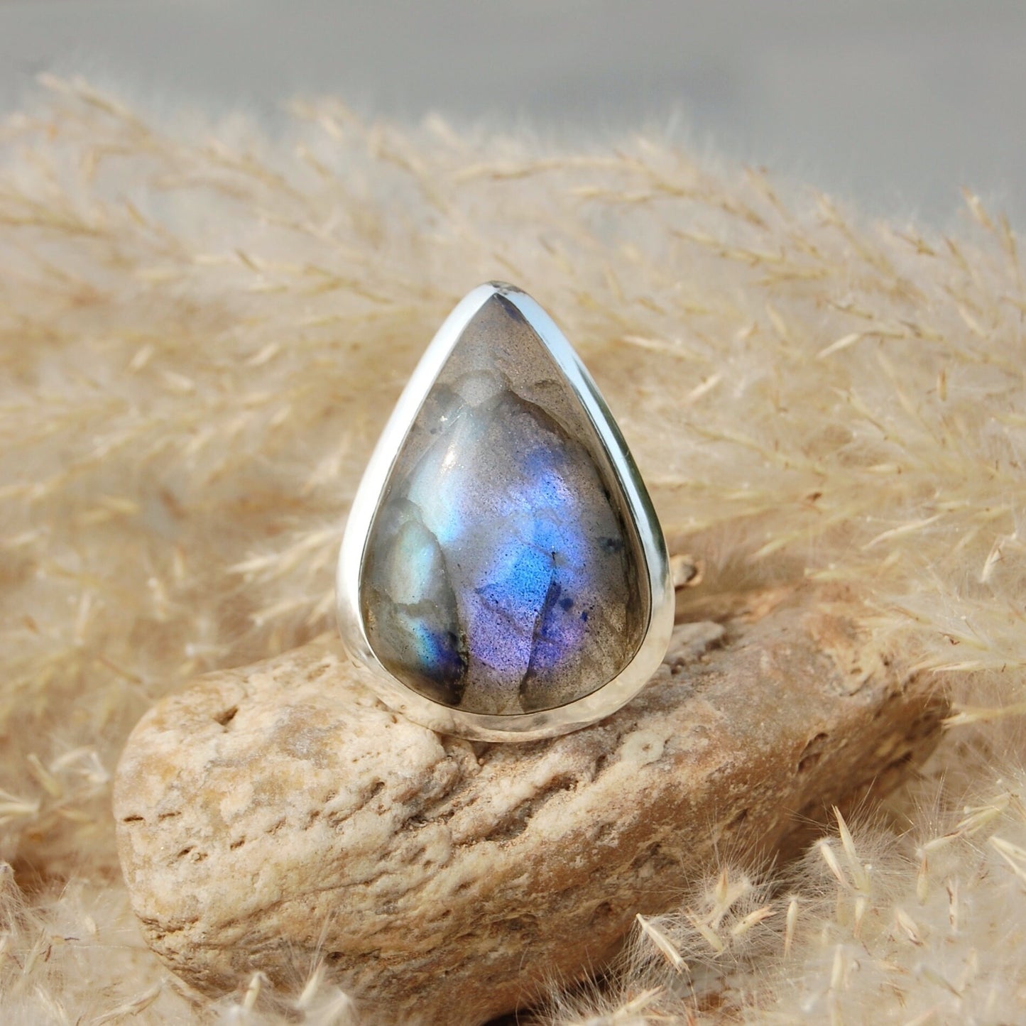 Blue Labradorite Statement Ring