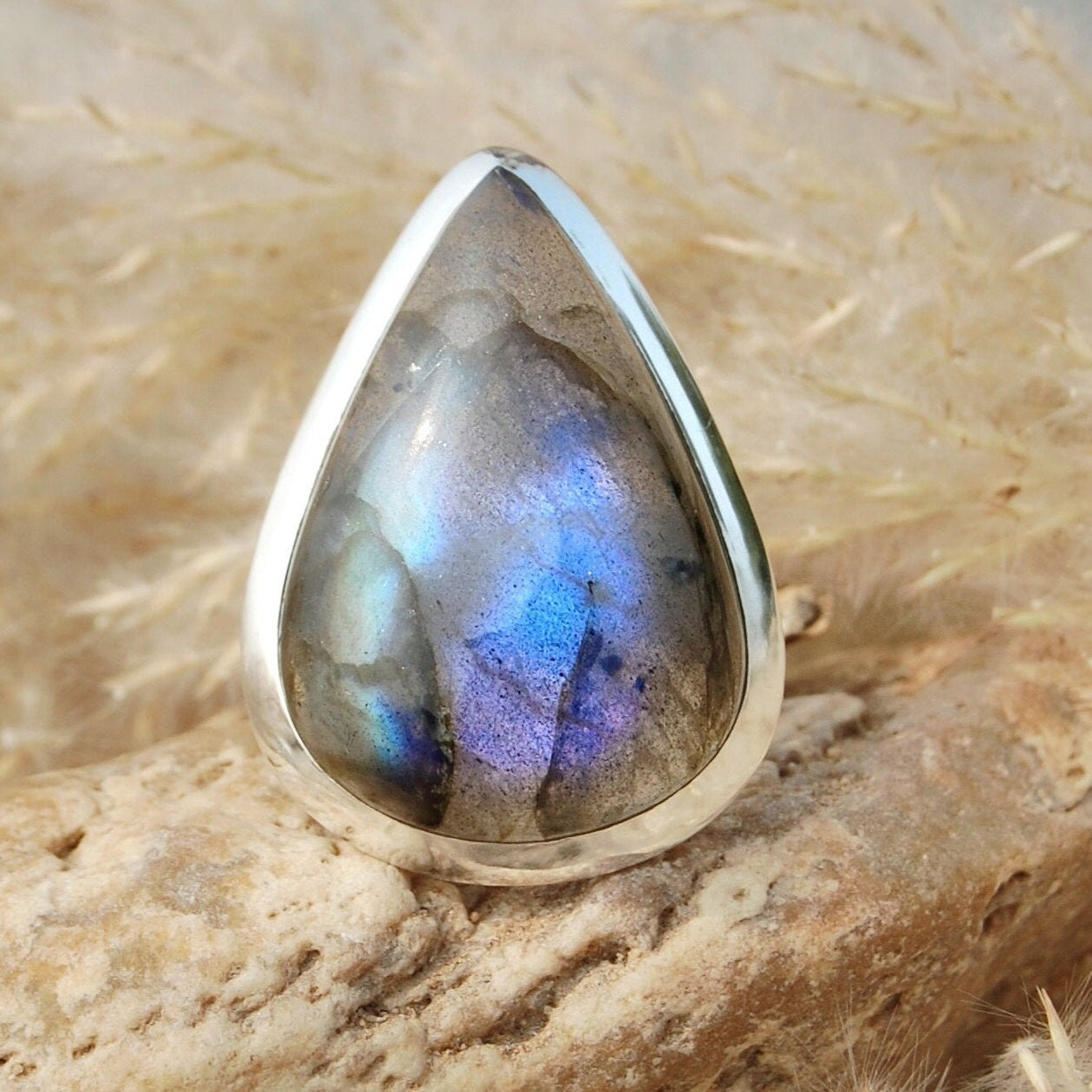 Blue Labradorite Statement Ring