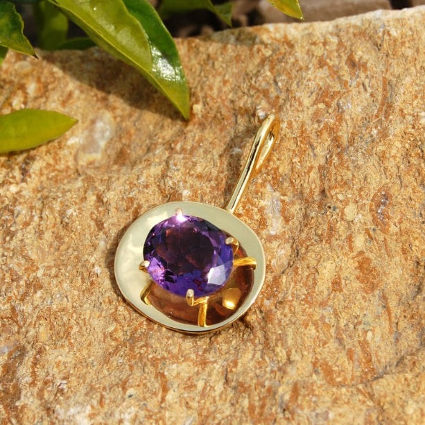 Amethyst Gold Plated Pendant