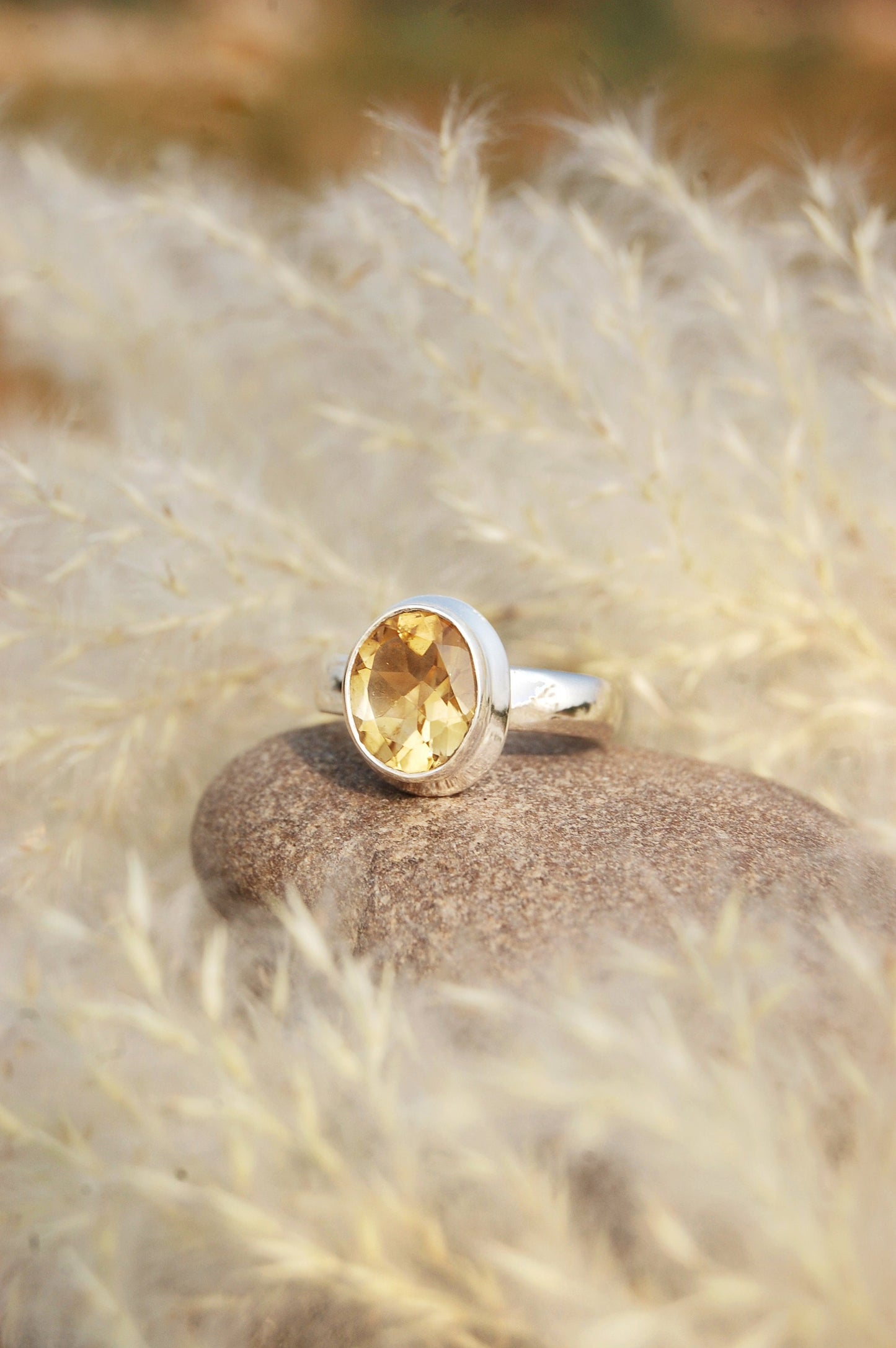 Yellow Citrine Ring