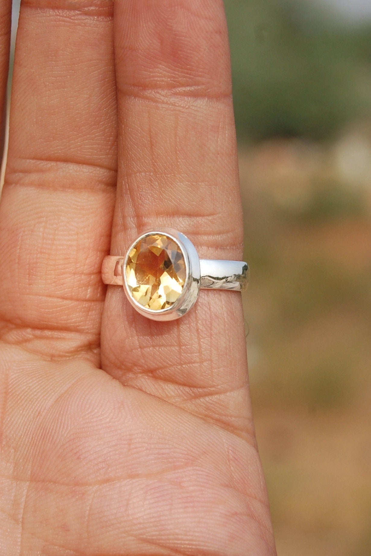 Yellow Citrine Ring