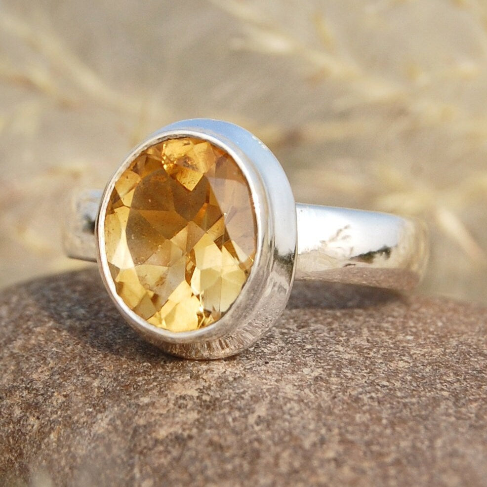 Yellow Citrine Ring