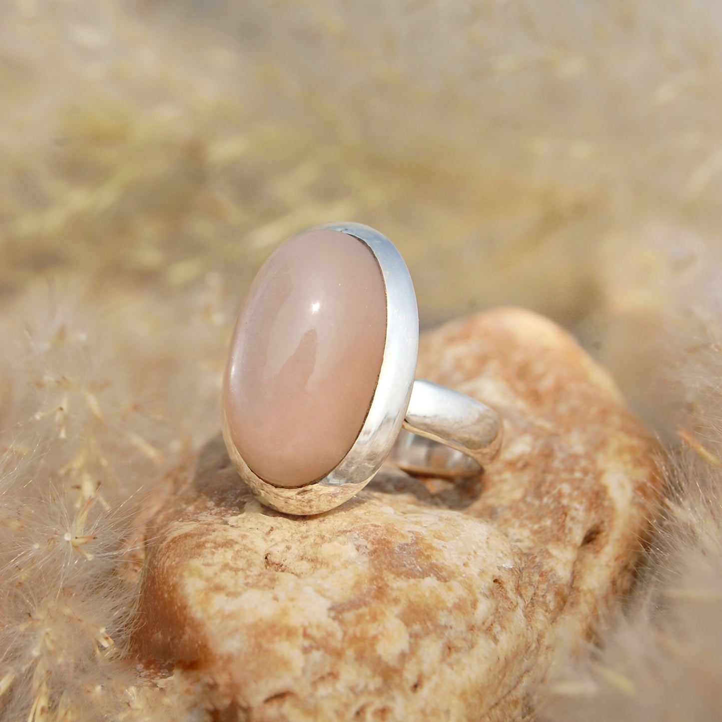 Grey Moonstone Ring