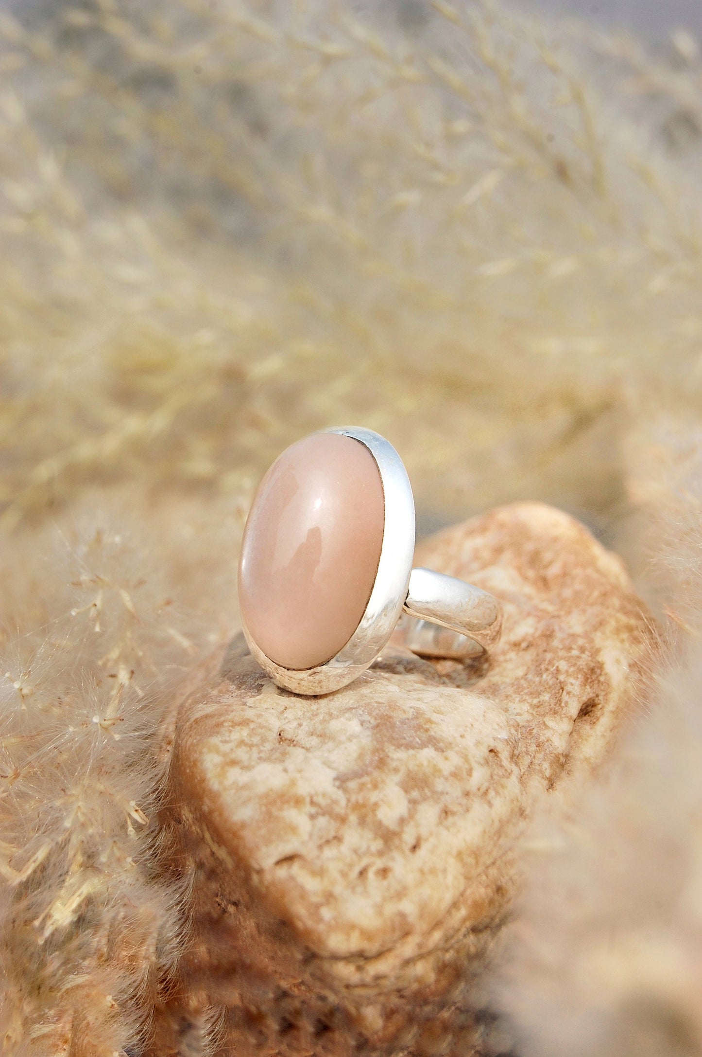 Grey Moonstone Ring